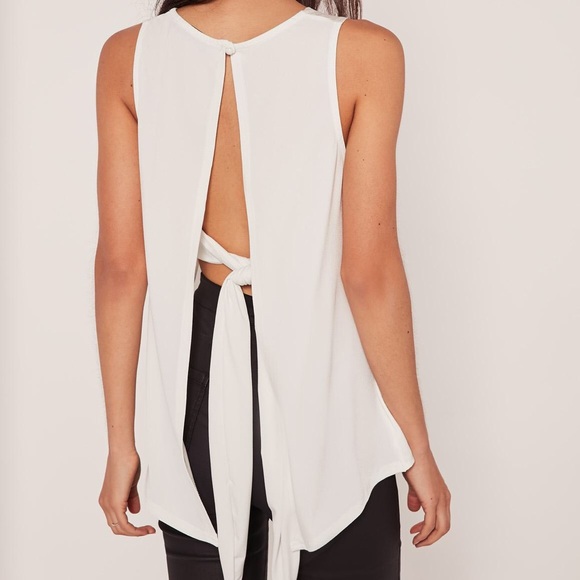 Missguided Tops - Open Tie Back Vest Top